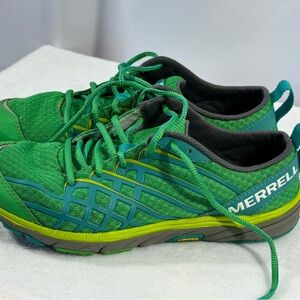Merrell Green Performance Footwear Vibram Sole Sneakers Hikers Lightweight W 7